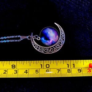 Gorgeous galaxy 🌌 moon necklace